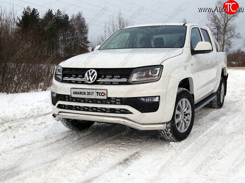 23 999 р. Защита переднего бампера кенгурин 76,1 мм ТСС Тюнинг  Volkswagen Amarok (2016-2022) рестайлинг (нержавейка)  с доставкой в г. Екатеринбург