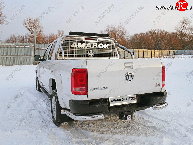 27 999 р. Защита задняя (уголки, нержавейка 76,1 мм) ТСС Тюнинг Volkswagen Amarok рестайлинг (2016-2022)  с доставкой в г. Екатеринбург