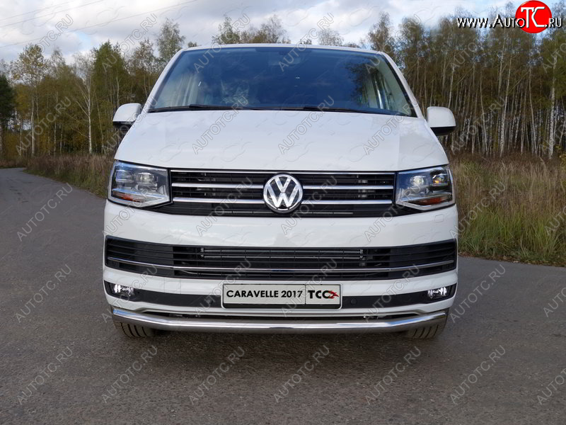 21 799 р. Защита переднего бампера нижняя d60,3 мм ТСС Тюнинг Volkswagen Caravelle T6 дорестайлинг (2015-2019) (нержавейка)  с доставкой в г. Екатеринбург