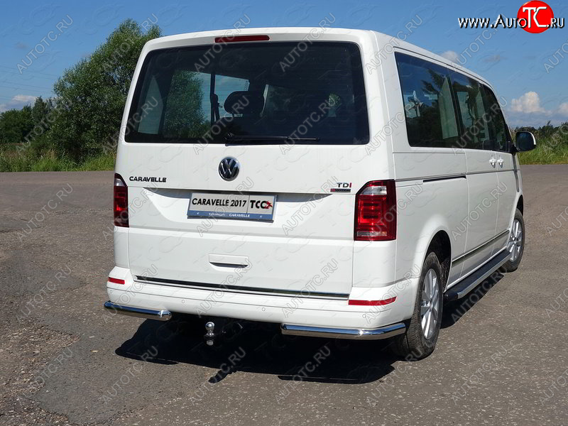 22 599 р. Защита заднего бампера (уголки, d60,3 мм) TCC Volkswagen Caravelle T6 дорестайлинг (2015-2019)  с доставкой в г. Екатеринбург