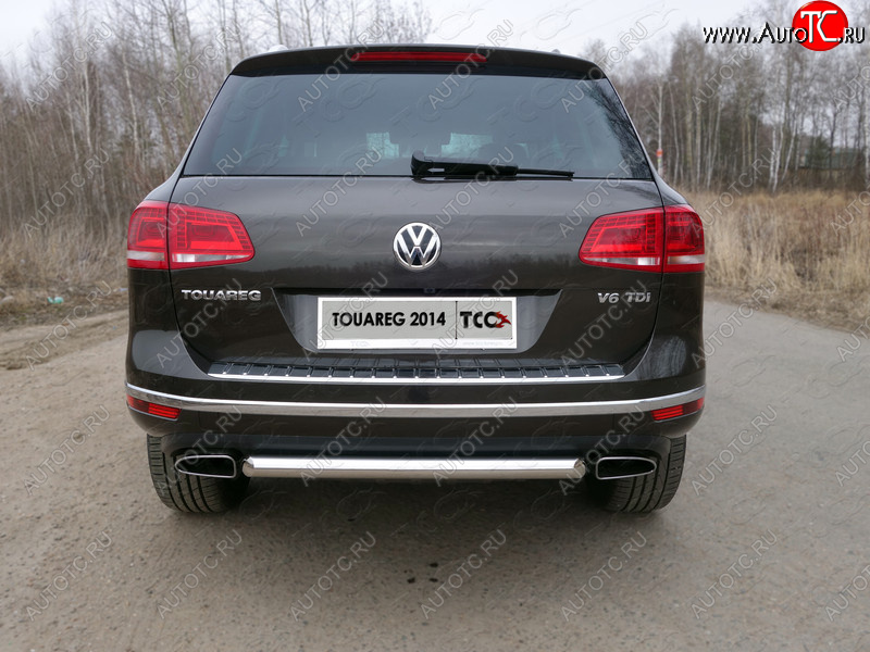 15 549 р. Защита задняя (нержавейка 60,3 мм) ТСС Тюнинг Volkswagen Touareg NF рестайлинг (2014-2018)  с доставкой в г. Екатеринбург