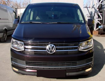 2 799 р. Дефлектор капота SIM Volkswagen Transporter T6 дорестайлинг (2015-2019)  с доставкой в г. Екатеринбург. Увеличить фотографию 1