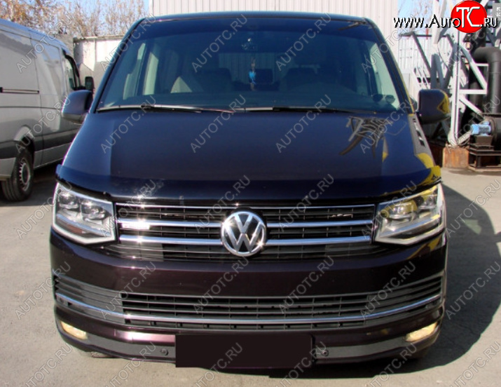 2 799 р. Дефлектор капота SIM Volkswagen Transporter T6 дорестайлинг (2015-2019)  с доставкой в г. Екатеринбург