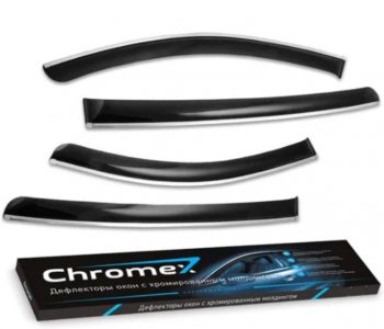 Дефлекторы окон (с хром. молдингом) CHROMEX Jeep Grand Cherokee WK2 1-ый рестайлинг (2013-2018)