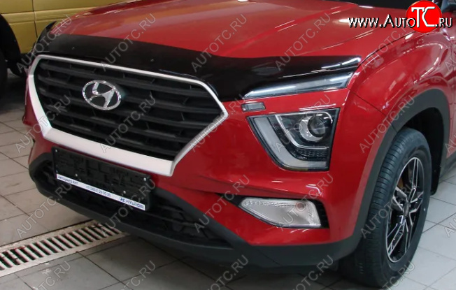 2 879 р. Дефлектор капота SIM Hyundai Creta GS рестайлинг (2019-2021)  с доставкой в г. Екатеринбург