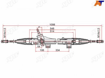 7 999 р. Рейка рулевая электрическая шток D=17.3 LHD SAT Toyota Corolla E120 седан дорестайлинг (2000-2004)  с доставкой в г. Екатеринбург. Увеличить фотографию 2