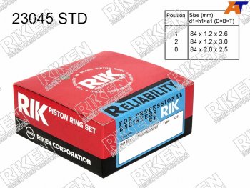 Кольца поршневые (комплект) STD MR18DE MR20DE RIKEN  Qashqai ( 1,  2), Teana  2 J32, Tiida  1 хэтчбек, X-trail  2 T31