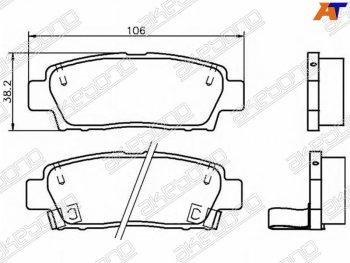 Колодки тормозные зад LH-RH SAT Toyota Mark 2 X110 седан дорестайлинг (2000-2002)