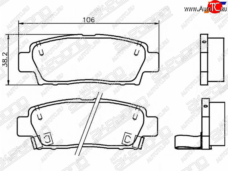 2 899 р. Колодки тормозные зад LH-RH SAT Toyota Mark 2 X110 седан дорестайлинг (2000-2002)  с доставкой в г. Екатеринбург