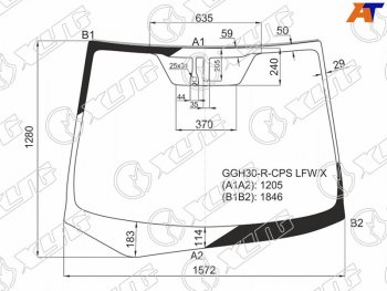 Стекло лобовое (Датчик дождя Молдинг) XYG  Alphard  H30, Vellfire  2