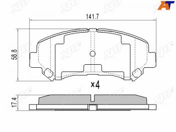 1 299 р. Колодки тормозные перед FR-FL SAT Nissan Qashqai 1 дорестайлинг (2007-2010)  с доставкой в г. Екатеринбург. Увеличить фотографию 1