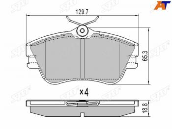 1 389 р. Колодки тормозные перед FL-FR SAT  Volkswagen Multivan  T5 - Transporter  T4  с доставкой в г. Екатеринбург. Увеличить фотографию 1