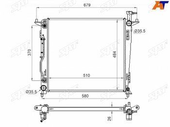 Радиатор охлаждающей жидкости SAT  KIA Sorento UM/Prime дорестайлинг (2014-2018)