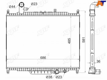 13 449 р. Радиатор охлаждающей жидкости SAT   Land Rover Discovery  4 L319 (2009-2016)  с доставкой в г. Екатеринбург. Увеличить фотографию 2