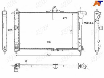 3 179 р. Радиатор охлаждающей жидкости SAT  Daewoo Nexia ( дорестайлинг,  рестайлинг) (1995-2015)  с доставкой в г. Екатеринбург. Увеличить фотографию 2