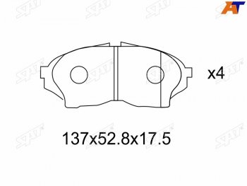 1 399 р. Колодки тормозные передние FR-FL SAT  Toyota Chaser - Cresta  X100  с доставкой в г. Екатеринбург. Увеличить фотографию 2