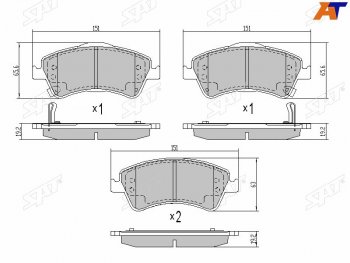 1 379 р. Колодки тормозные передние FR-FL SAT Toyota Avensis T270 седан дорестайлинг (2008-2011)  с доставкой в г. Екатеринбург. Увеличить фотографию 1