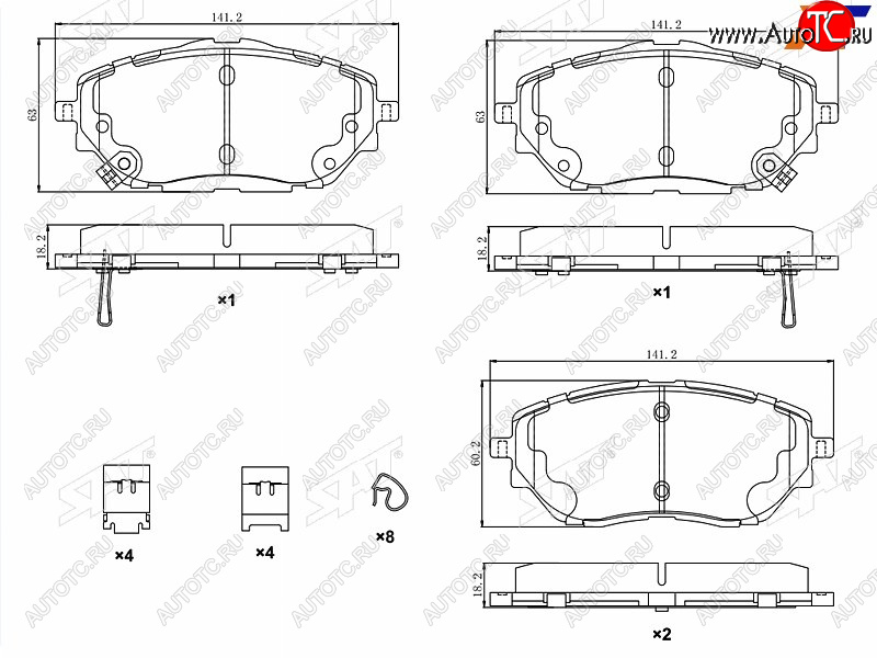 1 799 р. Колодки тормозные передние FR-FL SAT  Toyota C-HR  NGX10, ZGX10 (2016-2024) дорестайлинг, рестайлинг  с доставкой в г. Екатеринбург