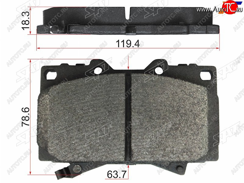 1 859 р. Колодки тормозные перед FL-FR SAT  Toyota Land Cruiser 100 1-ый рестайлинг (2002-2005) (с керамическим наполнением)  с доставкой в г. Екатеринбург