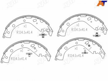 Колодки тормозные барабанные задние LH-RH SAT Toyota RAV4 CA20 3 дв. дорестайлинг (2000-2003)