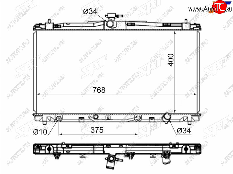 7 199 р. Радиатор SAT  Lexus ES250  XV60 (2012-2015), Lexus ES300h  XV60 (2012-2015), Lexus ES350  XV60 (2012-2018), Toyota Avalon  4 (2012-2018), Toyota Camry  XV50 (2011-2014)  с доставкой в г. Екатеринбург