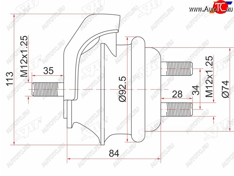 1 649 р. Опора двигателя FR SAT  Toyota Mark 2  X110 - Verossa  с доставкой в г. Екатеринбург