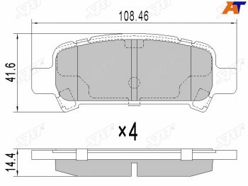 Колодки тормозные зад RH-LH SAT Subaru Impreza GD седан дорестайлинг (2000-2002)