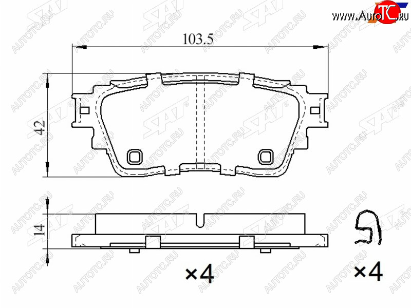 1 039 р. Колодки тормозные барабанные задние LH-RH SAT Mitsubishi Outlander GF дорестайлинг (2012-2014)  с доставкой в г. Екатеринбург