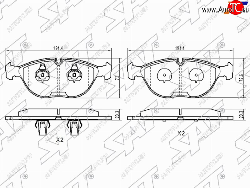 1 889 р. Колодки тормозные передние FL-FR SAT  Mercedes-Benz C-Class ( S202,  W202) - E-Class ( W210,  W211)  с доставкой в г. Екатеринбург