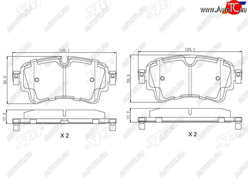 1 289 р. Колодки тормозные барабанные задние LH-RH SAT  Audi A4 (B9), A4 Allroad (B9), A8 (D4,  D5), Q5 (8R,  FY), Q7 (4M), Volkswagen Touareg (CR)  с доставкой в г. Екатеринбург