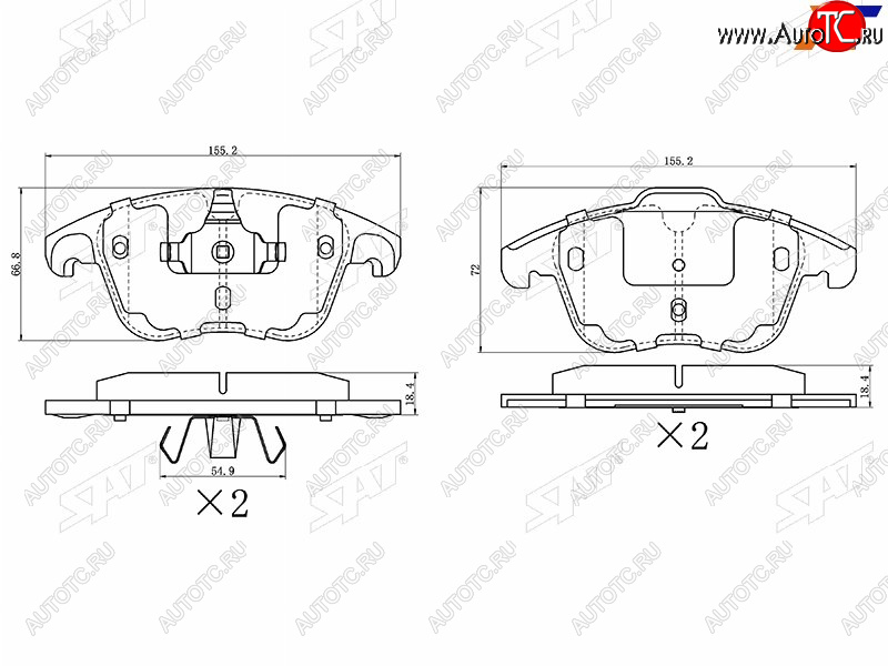 1 349 р. Колодки тормозные передние FL-FR SAT  CITROEN C4 picasso  UD (2006-2014), Opel Corsa  F (2019-2024), Peugeot 3008 (2013-2017)  с доставкой в г. Екатеринбург