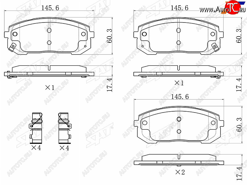 1 539 р. Колодки тормозные передние FR-FL SAT   Hyundai Sonata  DN8 (2019-2022), KIA K5  DL (2019-2022)  с доставкой в г. Екатеринбург