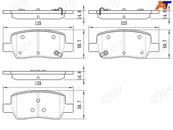 1 199 р. Колодки тормозные задние RH-LH SAT  Hyundai Santa Fe  TM (2018-2022), KIA Sorento  MQ4 (2020-2022)  с доставкой в г. Екатеринбург. Увеличить фотографию 1