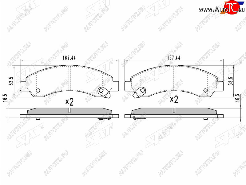 1 489 р. Колодки тормозные перед FL-FR SAT  Great Wall Hover (2006-2014)  дорестайлинг,  1-ый рестайлинг  с доставкой в г. Екатеринбург