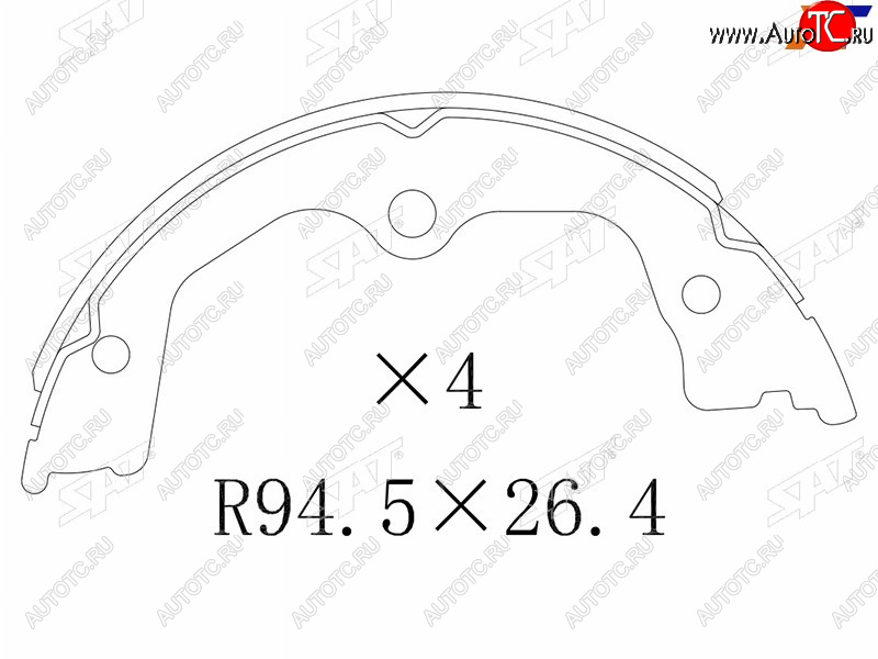 1 999 р. Колодки барабанные задние RH-LH SAT  Honda Accord  CU (2008-2013) седан дорестайлинг, седан рестайлинг  с доставкой в г. Екатеринбург