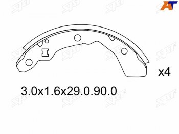 1 399 р. Колодки тормозные задние RH-LH SAT     Honda Logo (1996-2001)  с доставкой в г. Екатеринбург. Увеличить фотографию 1