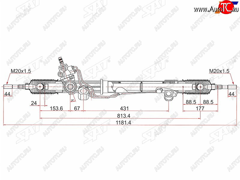 13 749 р. Рейка рулевая RHD SAT  Toyota Land Cruiser  100 (2002-2007) 1-ый рестайлинг, 2-ой рестайлинг  с доставкой в г. Екатеринбург