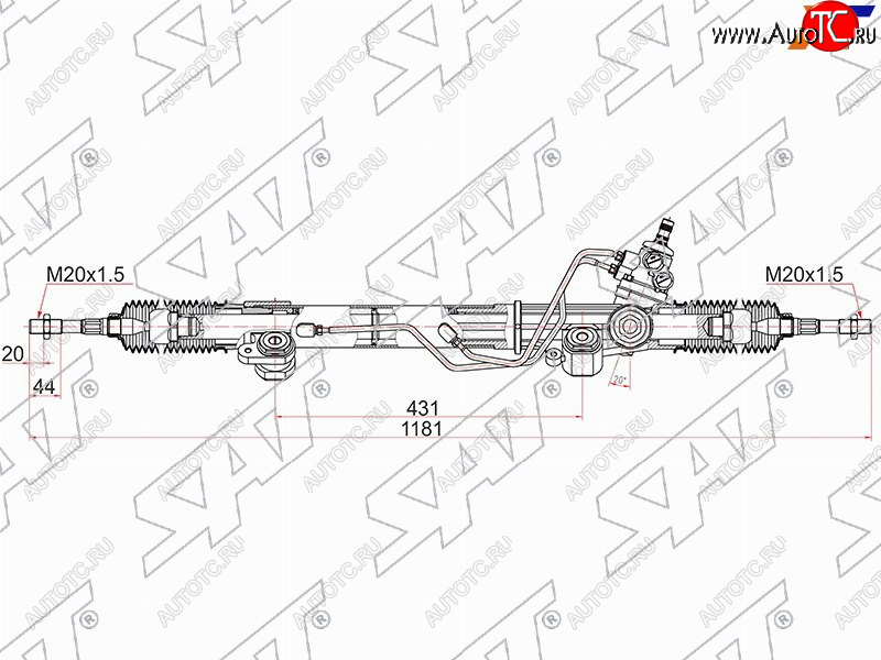 13 949 р. Рейка рулевая LHD SAT  Toyota Land Cruiser Prado  J120 (2002-2009)  с доставкой в г. Екатеринбург