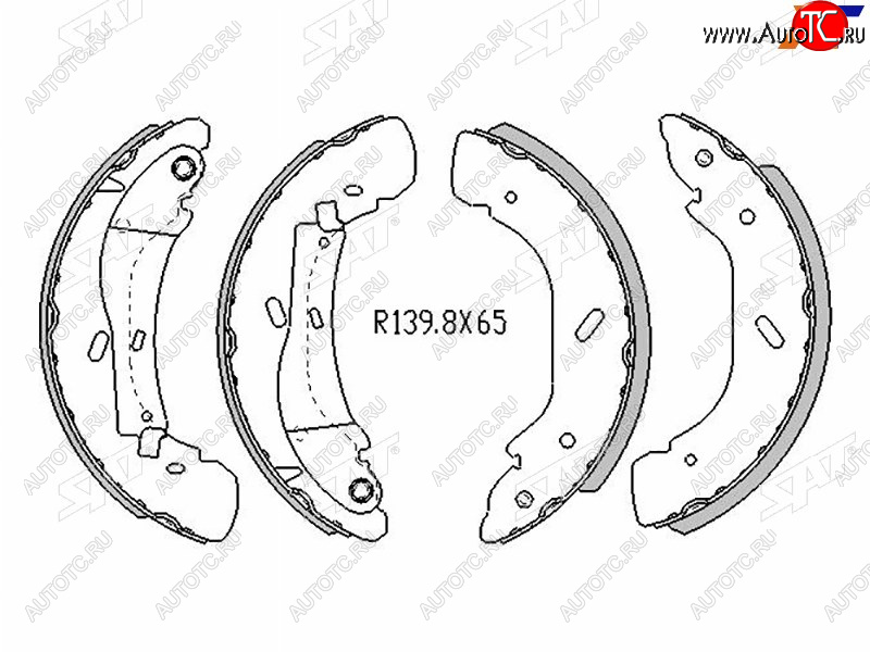 2 899 р. Колодки тормозные задние RH-LH SAT Ford Transit цельнометаллический фургон дорестайлинг (2000-2006) (Диски 16)  с доставкой в г. Екатеринбург