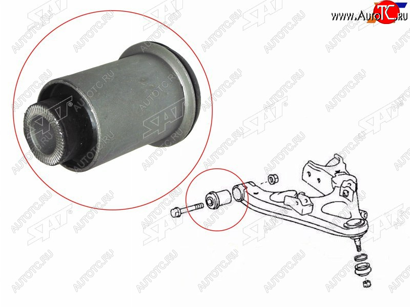 539 р. Сайлентблок переднего нижнего рычага FR SAT  Toyota Land Cruiser  100 (1998-2007) дорестайлинг, 1-ый рестайлинг, 2-ой рестайлинг  с доставкой в г. Екатеринбург