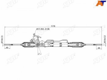 15 249 р. Рейка рулевая LHD SAT Nissan Pulsar (2013-2015)  с доставкой в г. Екатеринбург. Увеличить фотографию 1