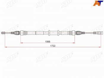 Трос ручного тормоза SAT Audi (Ауди) 80 (б4)  B4 (1991-1996) B4 купе, седан