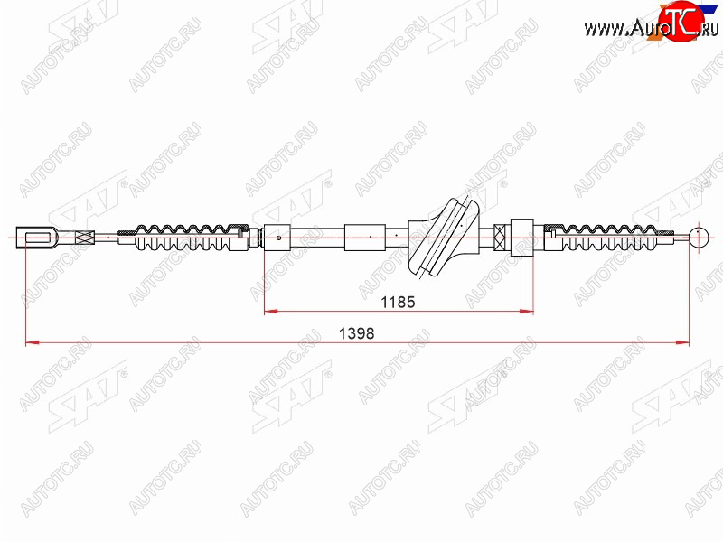 719 р. Трос ручного тормоза LH SAT  Audi 80  B4 - 90  B3  с доставкой в г. Екатеринбург