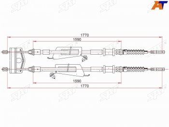 Трос ручного тормоза LH-RH SAT  C-max  Mk1, Focus  1