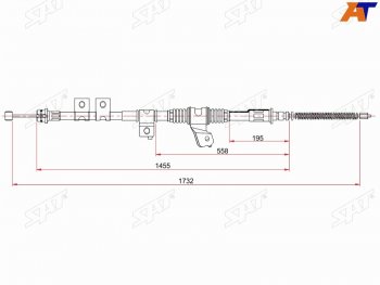 2 399 р. Трос ручника RH SAT   Mitsubishi Montero  V60 - Pajero ( 3 V70,  3 V60)  с доставкой в г. Екатеринбург. Увеличить фотографию 1