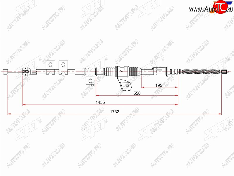 2 399 р. Трос ручника RH SAT   Mitsubishi Montero  V60 - Pajero ( 3 V70,  3 V60)  с доставкой в г. Екатеринбург