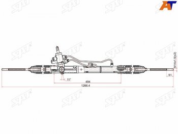 Рейка рулевая 2.4 гидравлическая LHD SAT Honda CR-V RE1,RE2,RE3,RE4,RE5,RE7 дорестайлинг (2007-2010)