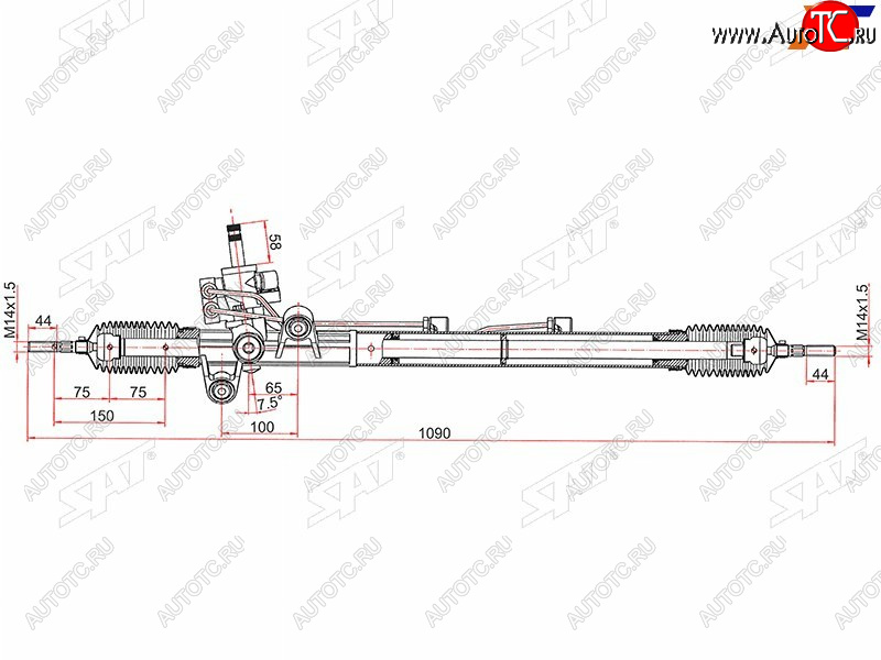 13 349 р. Рейка рулевая 2,4 LHD SAT Honda Accord CU седан дорестайлинг (2008-2011)  с доставкой в г. Екатеринбург