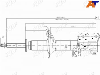 Стойка передняя LH SAT Nissan Almera N15 седан дорестайлинг (1995-1998)