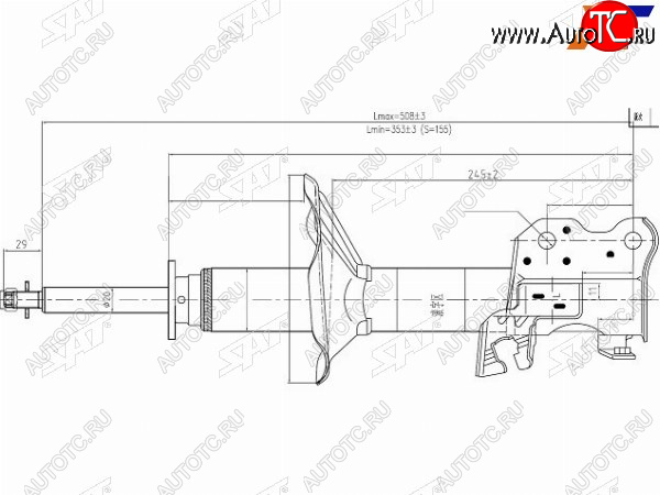 2 999 р. Стойка передняя LH SAT Nissan Almera G15 седан (2012-2019)  с доставкой в г. Екатеринбург